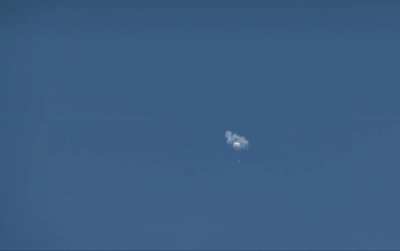 Close-up footage of The Chinese Balloon being shot down. USA, South Carolina 2023-02-04