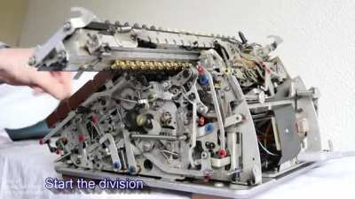 Luxury mechanical calculator from 1960 divides 355 by 113 (approximation of &pi;)