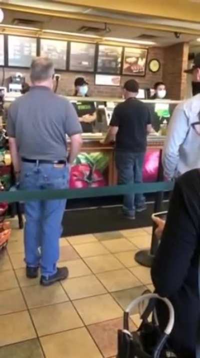 Guy Kicked Out Of Subway For No Mask Flips Out "I WANT MY SAMMICH!"