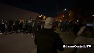 AnComs march through Vancouver, WA, throwing rocks at jail windows as they chant "didn't see shit, no cops no prison total abolition, every city every town burn the precinct to the ground, and black lives matter"