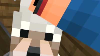 Finally was able to pet a Minecraft dog in Minecraft vr my life have been fulfilled