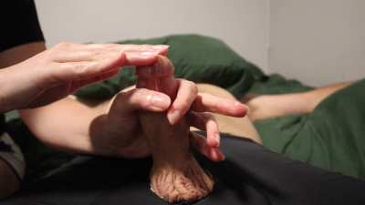 Light Femdom Handjob - Palming, Nail Teasing, Stroking & Nutting [OC]