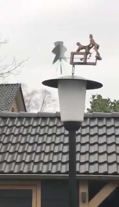 Is she blowing on it?
