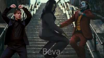 She hulk and Peter dances on the Joker stairs