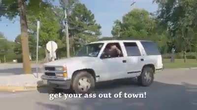 Holding up a BLM sign in Harrison, Arkansas (PS the ending is hopeful)
