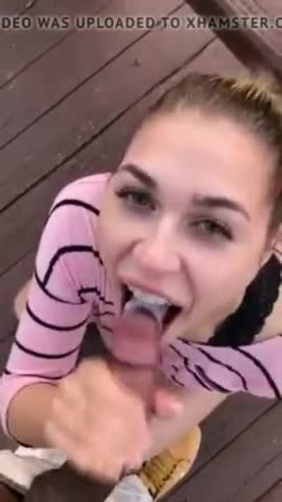 Cute girl drains him
