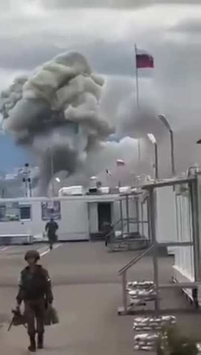 Footage of the Azerbaijani strike on the Russian 