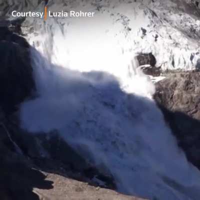 Glacier collapsing in Switzerland