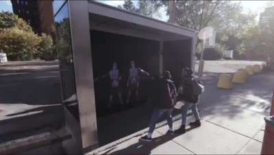 Quebec made this billboard to prevent people from jaywalking