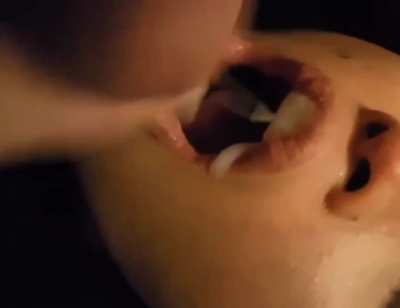 He was supposed to dump the whole load in my mouth... I guess next time! Haha
