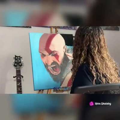 [VIDEO] God of war 4 was the best game I&rsquo;ve ever played! And the graphics were unbelievable! Here is my painting of Kratos 🤩 hope you like it