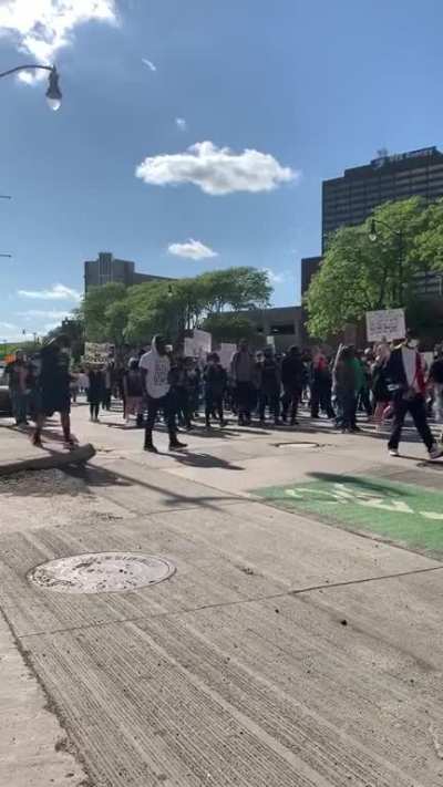 I Can&rsquo;t Breath rally in Downtown Detroit