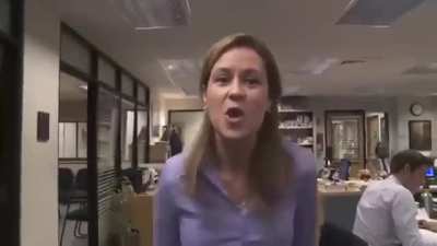 Jenna dancing in the Office, 2010