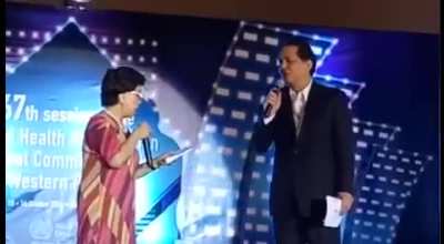 DG Hisham singing "Shanghai Bund" with former WHO chief. Props to him for having decent singing skills even in Cantonese.