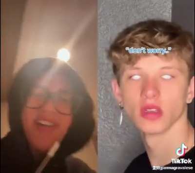 Her reaction to the video on the right is brilliant