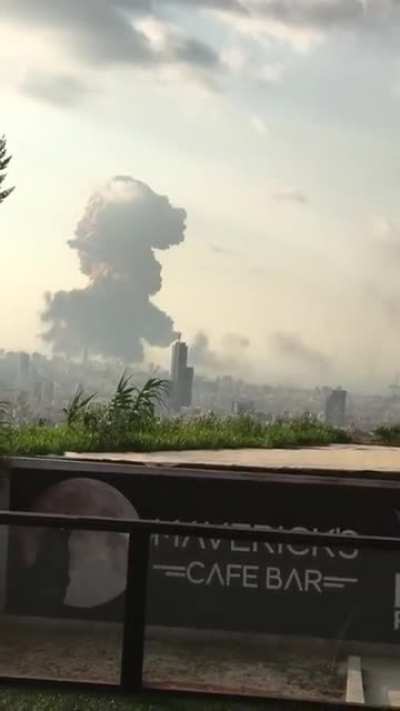 Shockwave of Beirut Blast propagating through clouds.