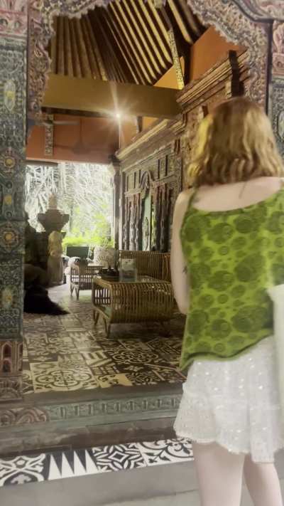 exploring the hotel lobby