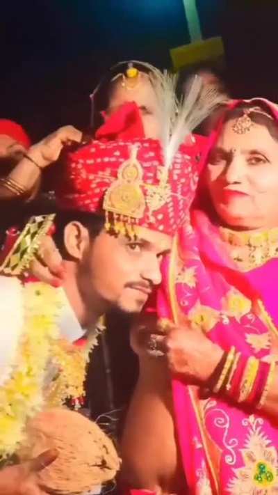 An Indian groom of a certain community performing the ritual of sucking your momma tits for the last time before leaving with wife