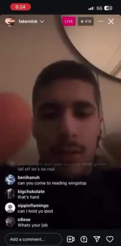 fakemink says he fw Pretty V
