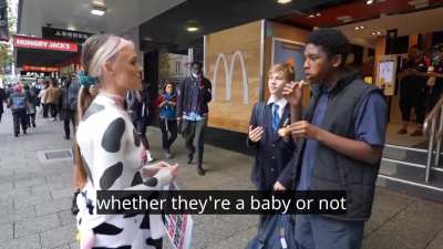 Teens obliterate vegan protestor