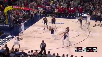 [Highlight] Paul George with a HUGE triple to cut the lead to 34 heading into halftime