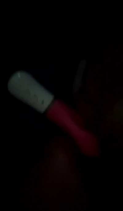 Amateur BBW MILF with big tits uses a vibrator to make herself cum in front of her man. She announces her orgasm by saying 