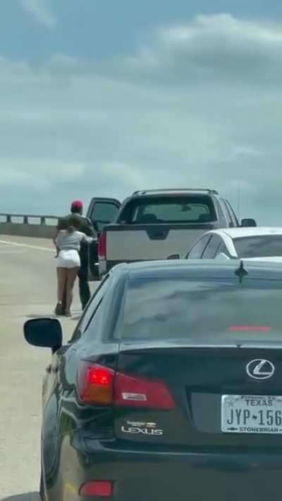 Holding up traffic and about to get even with a sandal