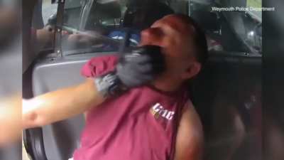 Massachusetts officer who punched handcuffed man 13-times in the face, sentenced to 2 years supervised release, first 6 months under house arrest.