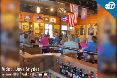 Every day at noon, this restaurant shuts its kitchen down and plays the national anthem.