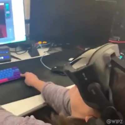 Mom scared shitless playing a VR horror game