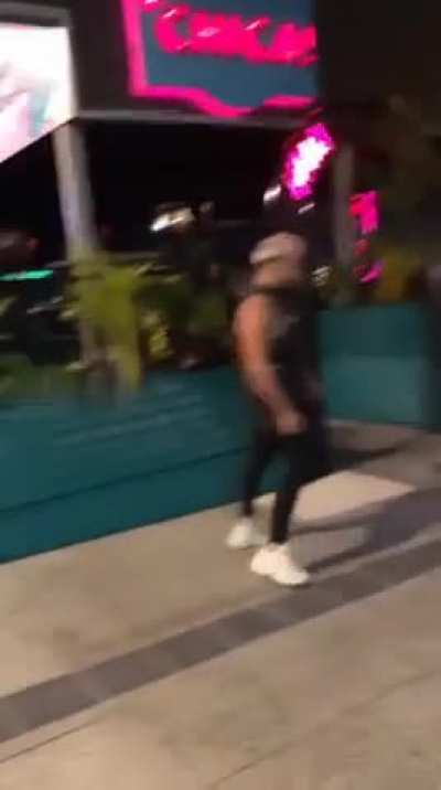 Two idiots were attacking someone on street. MMA fighter intervened and they got KO'd/headkicked.