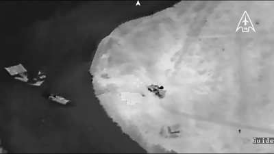 The 14th regiment of unmanned systems forces films another destroyed pontoon crossing over the Seim River in Kursk. This time near Zvannoe ( 51.381923429314234, 34.52850784222386 )