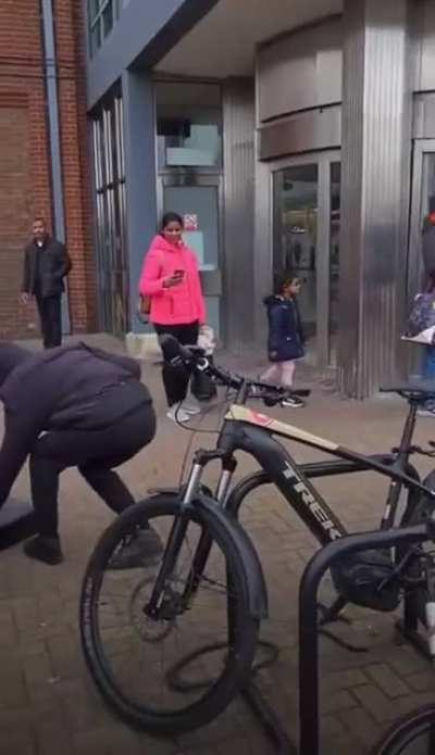 Three lads using a grinder to steal a bicycle worth &pound;3,000+