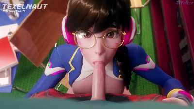 D.Va sucking dick (Texelnaut, Volkor)