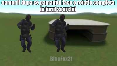 oamenii dupa ce pamantul face o rotatie completa in jurul soarelui