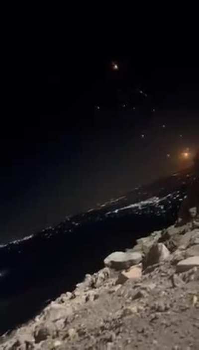 IDF soldiers on the Syrian side of mount Hermon film Iranian ballistic missiles headed towards Israel