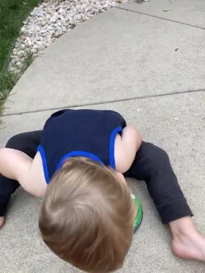 My son was upset that he couldn’t fit into the model car we got him
