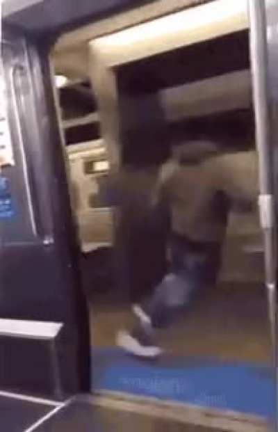 Jumping out of a moving train