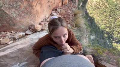 Getting caught by climbers repelling off a cliff [GIF]