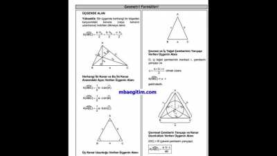 geometri form&uuml;lleri ve ipu&ccedil;ları dinlemeden sınava girme