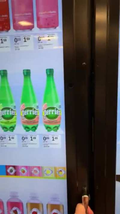 Flashy new display screens on the drink coolers at my local chain grocery store. Now you have to open the door to see what&rsquo;s actually inside...