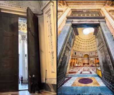 The doors of Rome&rsquo;s Pantheon weigh 17 tons, are 2,000 years old, and yet a single person can still open them