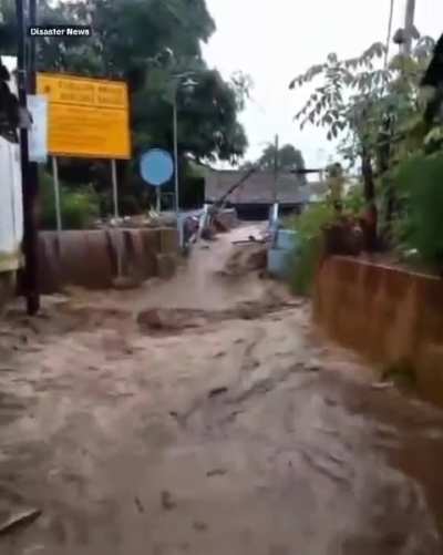 Dringu Probolinggo Regency East Java Indonesia - February 9 2026 - Flooding reported after heavy rainfall affected local areas