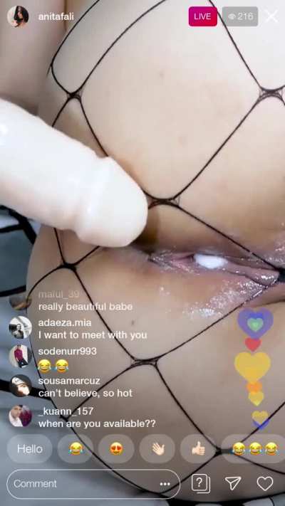 Enjoying herself LIVE with her followers
