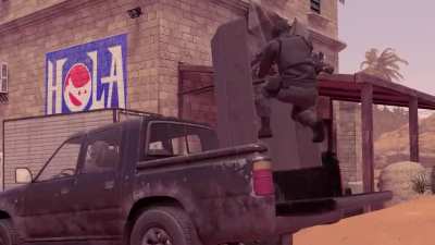 Stay away from the trucks