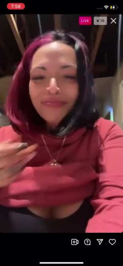 Popped titties in public