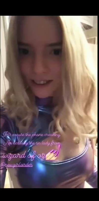 Anya shows off her latex outfit