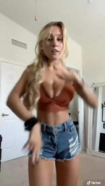 Busty slim blonde