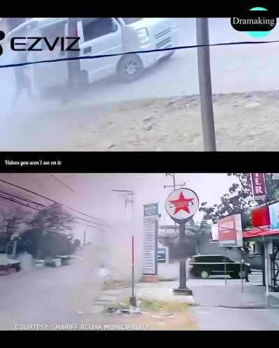 CCTV captures moment mayor hit in rocket launcher attack in the Philippines