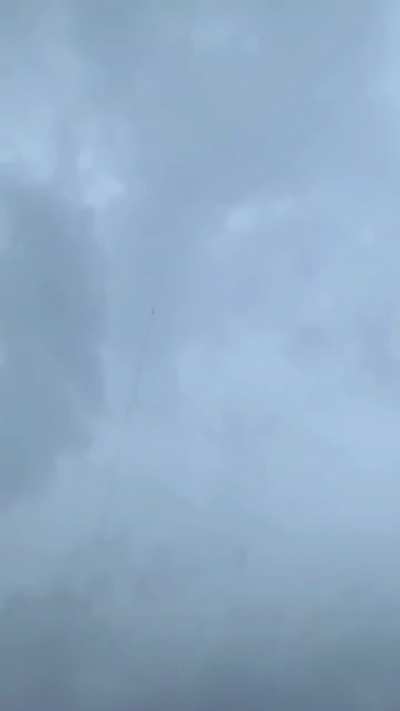 🔥Lightning bolt is guided to the ground through the trail of a rocket